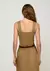 Top Cropped Alças Largas Em Tricô - Marrom - comprar online