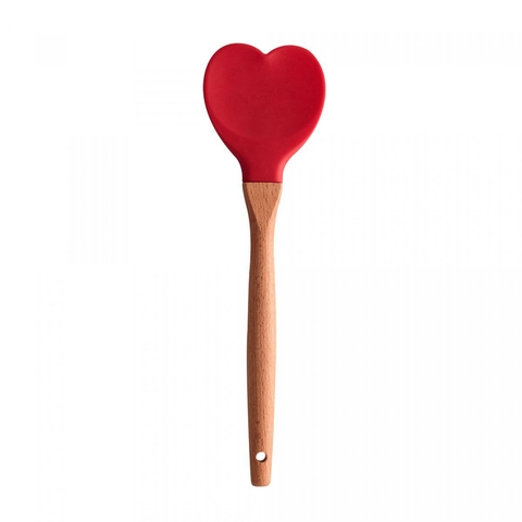 Colher de Silicone com Cabo em Bambu Heart