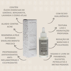 Sérum Facial Vegano com Óleos Essenciais de Gerânio e Lavanda Francesa e Ácido Hialurônico Sense 50 ml - Seja Essencial - comprar online