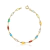 PULSEIRA PEDRA RETANGULAR COLORIDA BANHADO A OURO 18K