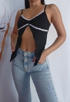 Top Naomi microfibra (Negro, blanco y gris) - comprar online