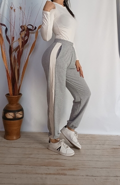 Jogging combinado frisa gris claro en internet