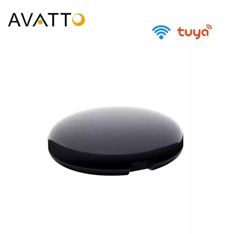 Controle remoto inteligente AVATTO, oval, luz azul.