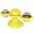 Brinquedo interativo para gatos, moinho de vento amarelo com bolinhas coloridas.
