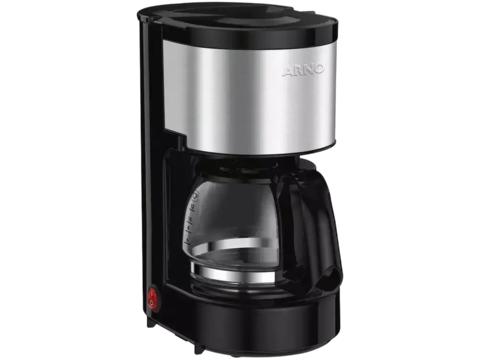 Cafeteira elétrica Arno Perfectta 12 cafés com jarra de vidro e acabamento em preto e inox