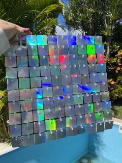 24 paneles SHIMMER WALL plata holo liso - comprar online