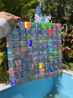 24 paneles SHIMMER WALL plata holo liso