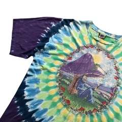 (XXL) 2000 Liquid Blue Mushrooms Tie Dye Vintage Tee na internet