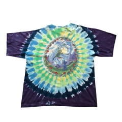 (XXL) 2000 Liquid Blue Mushrooms Tie Dye Vintage Tee - Lava Vintage