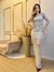 Vestido com transparência- cor cinza - loja online