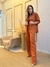 Camisa em linho terracota Displicent - Marina Mendes