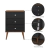 Mesa de Cabeceira Mix 3 gavetas Preto/ Freijó - loja online