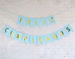 Banderín Feliz Cumpleaños - Letras Doradas en internet