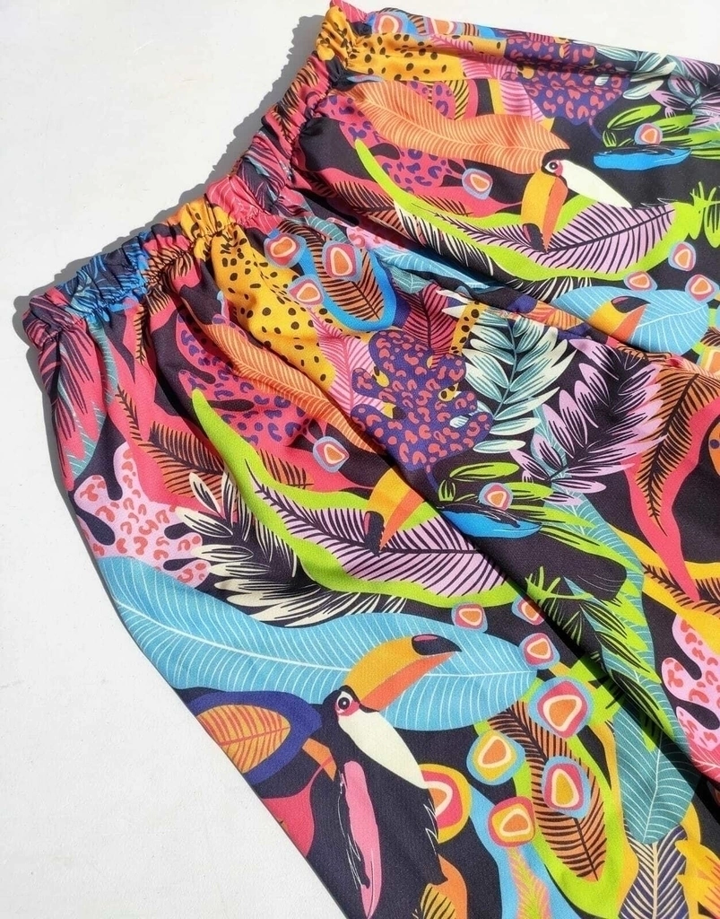 calça pantalona estampada