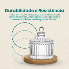 Kit 6 Peças Mini Potiche Vidro 9cm Lembrancinha Bomboniere Branco - loja online