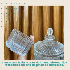 Kit 40 Peças Mini Potiche Acrílico Lembrancinha Bomboniere Branco