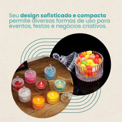 Kit 50 Bomboniere Mini Potiche De Vidro Doce Lembrancinha Branco - loja online