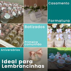 Imagem do Kit 100 Peças Mini Potiche Acrílico Lembrancinha Bomboniere Branco
