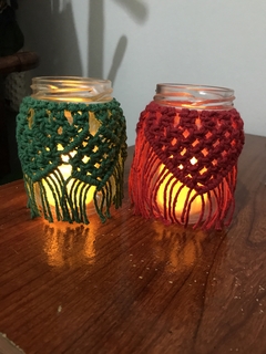Pote Vidrinho macramê + VELA LED na internet
