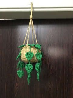 Vaso de planta crochê
