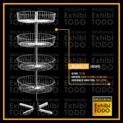 CANASTO CIRCULAR GIRATORIO METÁLICO C4 EXIBITODO - comprar online