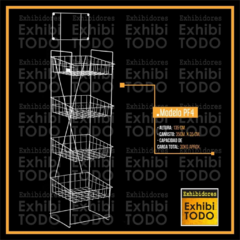 EXHIBIDOR ESTANTERÍA METÁLICA PF4 EXHIBITODO