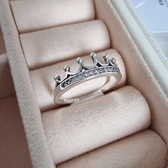 Anel coroa cravejada de zircônia Prata 925 - comprar online