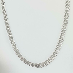Corrente elos Bismark 40cm Prata 925 4mm - loja online
