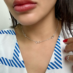 Choker elos português com intervalos de infinito Prata 925 na internet
