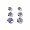 Kit com Três Brincos ponto de luz rosa prata 925 - comprar online