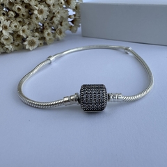 Pulseira Berloques Charm Brilho fecho cravejado Prata 925 - comprar online