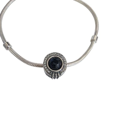 Berloque separado coroa azul cravejada Prata925 - BellaUna joias 