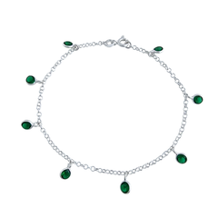 Pulseira Elos Português Com pingentes Zircônia Prata 925