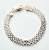 Pulseira Masculina esteira maciça 8mm prata 925 21cm