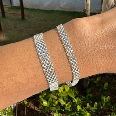 Pulseira esteira maciça 9mm prata 925 - comprar online