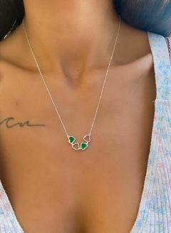 Colar Trevo ou coração 4 em 1 Magnético dobrável verde parta 925 - comprar online