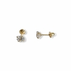 Brinco Ponto de Luz 4mm tarraxa baby ouro 18k