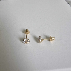 Brinco Ponto de Luz 4mm tarraxa baby ouro 18k - comprar online
