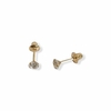 Brinco Ponto de Luz 3mm tarraxa baby ouro 18k