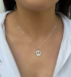Pingente medalha eu amo praia Prata 925 - comprar online