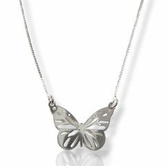Colar borboleta geométrica minimalista parta 925