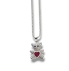Colar Urso cravejado rubi Prata 925