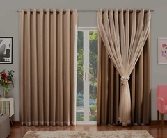 Cortina Blackout Em Tecido Com Voil 1,80 x 2,80 Várias Cores na internet