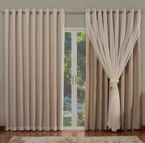 Cortina Blackout Em Tecido Com Voil 5,00 x 2,80 Várias Cores