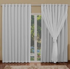 Cortina Blackout Em Tecido Com Voil 1,80 x 2,80 Várias Cores - comprar online