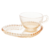 Xicara de Chá Cristal com Pires Coração Pearl Ambar 180ml - comprar online