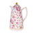 Garrafa Térmica Porcelana Floral Colorida Filete Dourado 1 Litro