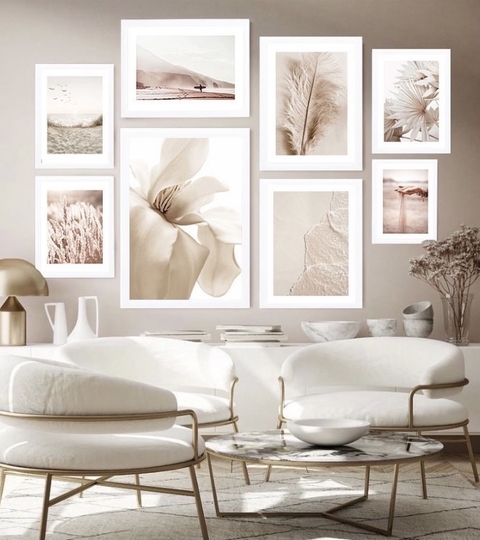 Kit 8 Quadros Penas Leve