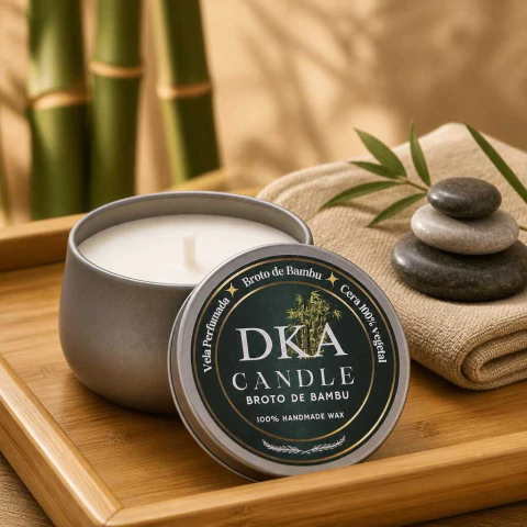 Broto de Bambu - Vela Vegana Aromática Cítrica e Relaxante