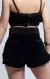 Conjunto top e shorts cós alto bordado preto - comprar online